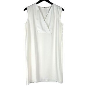 NWT Uniqlo Women's Drape Sleeveless V-Neck Mini Dress in Off White Size S